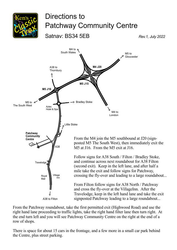 Map and directions to Patchway Community Centre